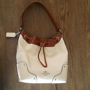 Coach Spectator Cream Drawstring Shoulder Bag
